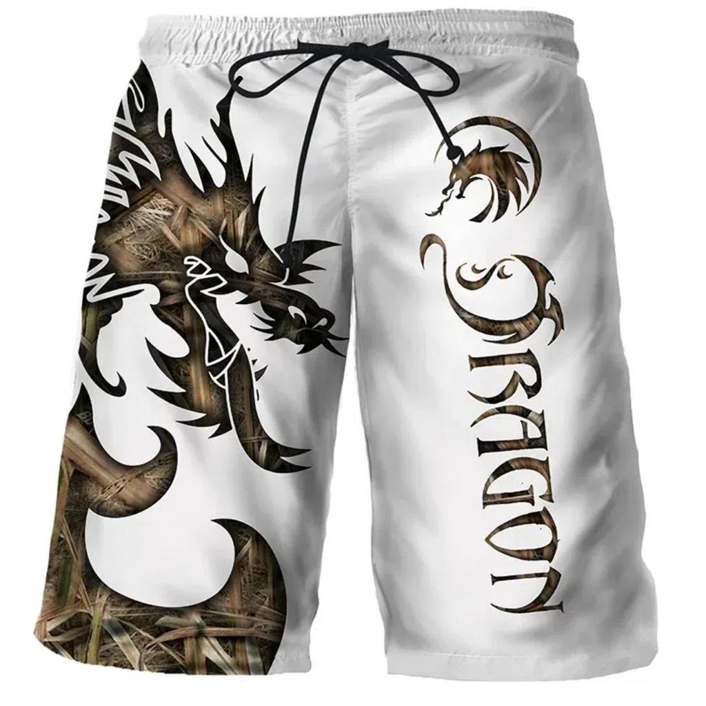 Cool Tiger Wolf Summer Shorts Comfortable Surfboard Hawaiian Beach Shorts Quick Dry Sports Shorts Men's Beach Shorts Boys
