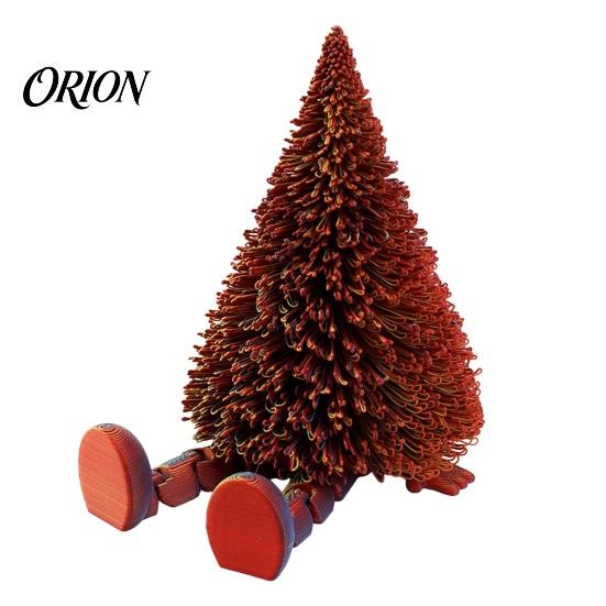 Colorful Festive Home Decor Christmas Tree Figure, Flexible Movable Joints 3D Printed Decorative Figurine for Ornament, Creative Atmosphere