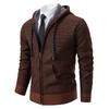 Men's Plush And Thick Solid Color Sweater Men's Clothing Jacket Hooded Cardigan