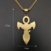 Egyptian Ankh Cross Pendant Necklace For Women/Men Gold Color Stainless Steel Eye of Horus Necklace Iced Out Bling Egypt Jewelry