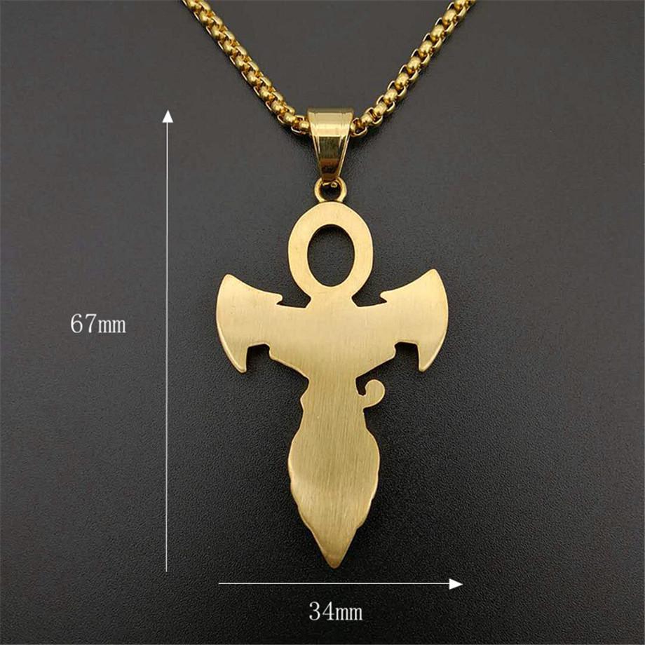 Egyptian Ankh Cross Pendant Necklace For Women/Men Gold Color Stainless Steel Eye of Horus Necklace Iced Out Bling Egypt Jewelry