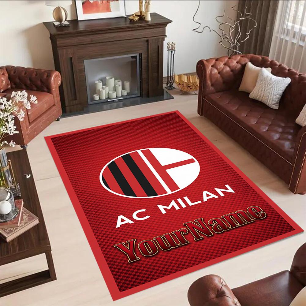 Ac Milan Customize Your Name Carpet Design for Bedrooms Study room Living Rooms Kitchen Antislip Carpet Anime Office Decor