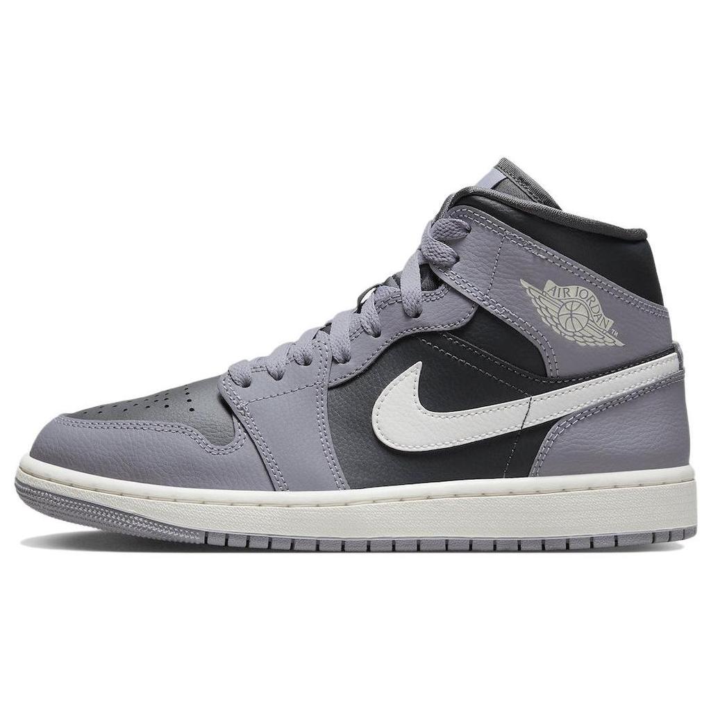 Air Jordan 1 Mid Cement Grey Damen Sneaker Sail Anthrazit BQ6472-022