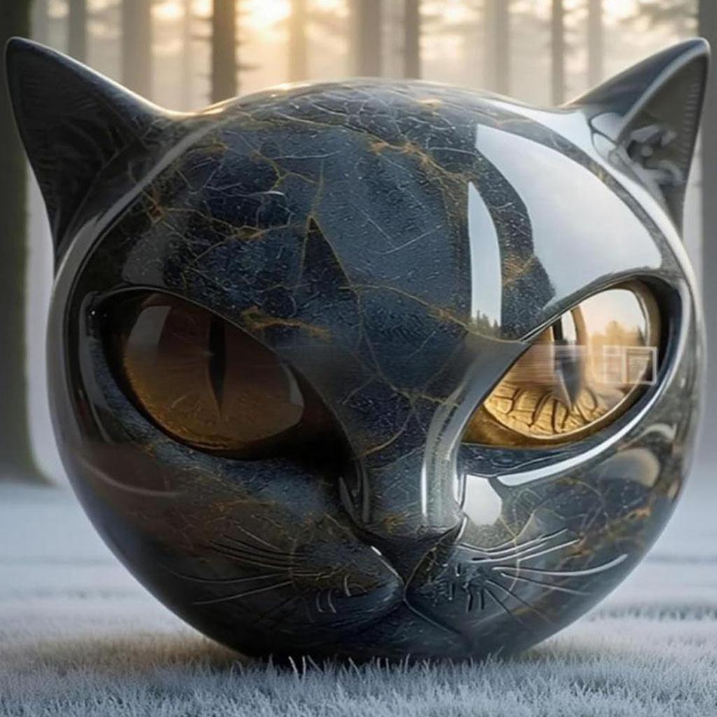 Halloween Cat Resin Sculpture Desk Decors Durability Cat Figurine Festive Office Paperweight Gift for Pet Lovers