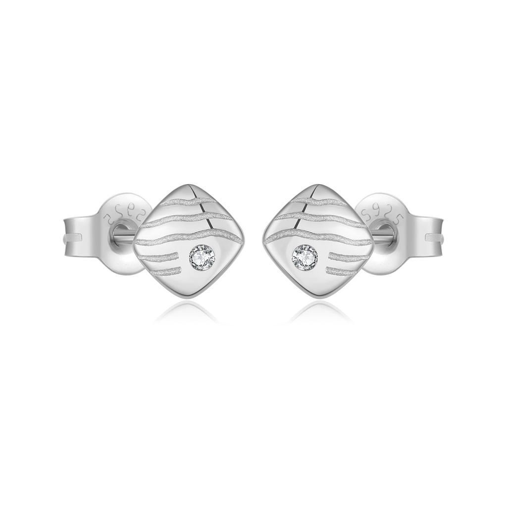 ANDYWEN 925 Sterling Silver Stud Earrings Ladies Elegant Earrings Irregular Cubic Zirconia Engagement Fine Jewelry for Valentine's Day Gifts