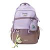 Schoolbag New Korean Version Contrasting Color High-quality Backpack Women's Large-capacity Student Schoolbag Ridge Protection Casual Versatile 