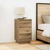Nightstand with LED Lights Artisan Oak Finish 38 x 34 x 65 cm