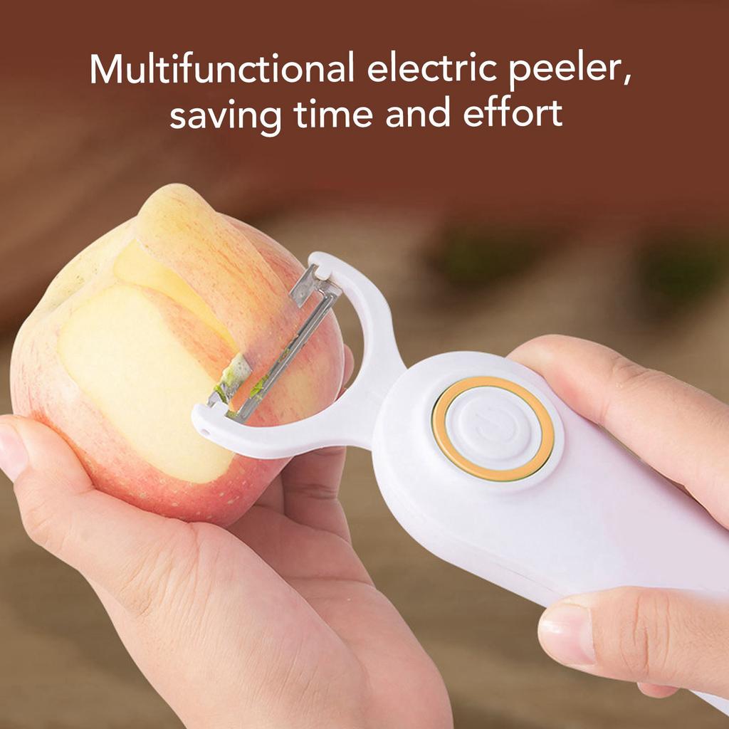 Electric Peeler Handheld USB Rechargeable Fruit Vegetables Peeler with 3 Cutter Heads for Home