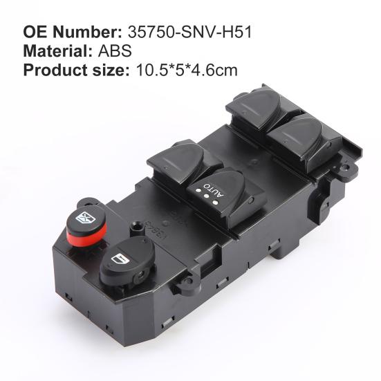 Power Window Master Switch Lifter Window Control Switch 35750-SNV-H51 for Honda Civic