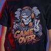 Game Over Skull Shirt | Hardcore Gamer Tee | Edgy Skeleton Gaming T-Shirt | Streetwear Gamer Graphic Tee | Gaming Gift for Him | Unisex Tee