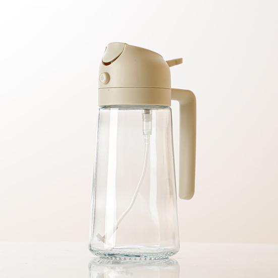 Oil Pot 2-in-1 Design Food Grade PP Lead-Free Glass Transparent Visual Design Cooking Sprayer