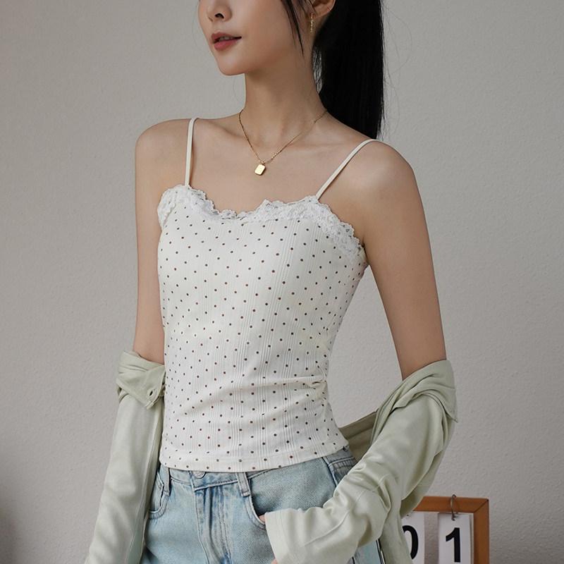 

Women s Lace Anti-Sagging Bust-Support Camisole with Chest Pads - Beautiful Back Design Large кремовый