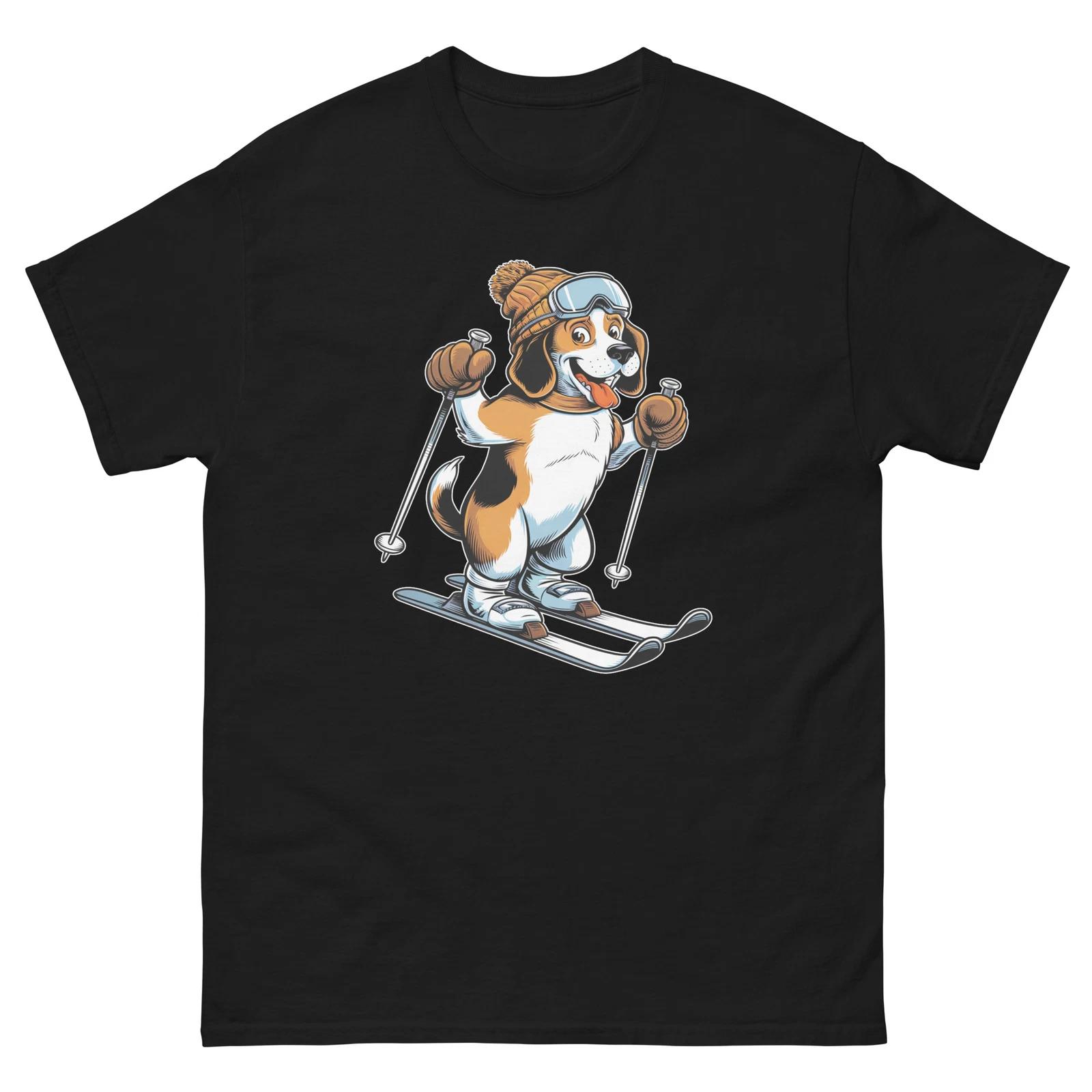 Beagle Dog Skiing Fun Ski Skier Shirt T-Shirt S
