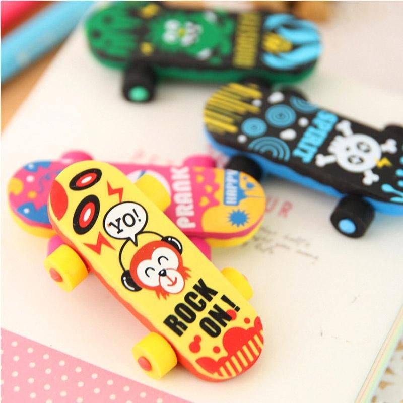Kreativer Niedlicher Kawaii Skateboard TPR Gummi Radiergummi Für Kinder Geschenk Schule Schulbedarf