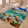 New Starfish Beach Shell Sea Star Sand Carpet Rug for Living Room Bedroom Home Sofa Decoration,Kids Play Non-slip Floor Mat