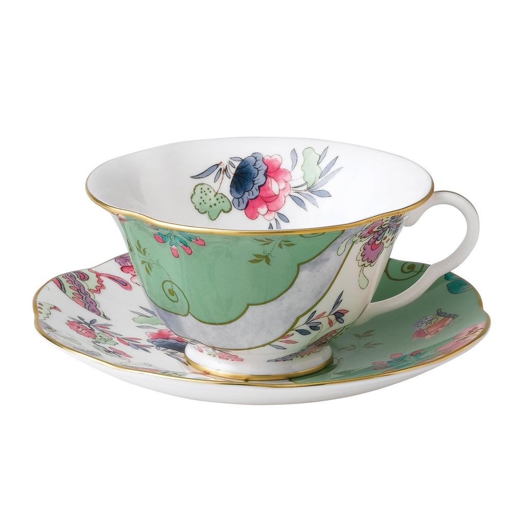 [Officially Imported] Wedgwood Butterfly Bloom Teacup & Saucer, Green, Wedding Gift, 5C107800044