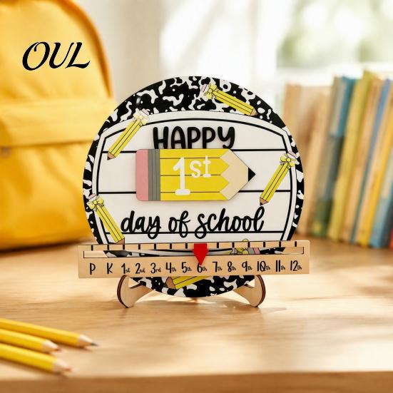 Safe Rounded Corner Wood Sign First Day of School Chalkboard Sign, Reusable Wooden Milestone Board, Back to Party Decoration Photography Prop