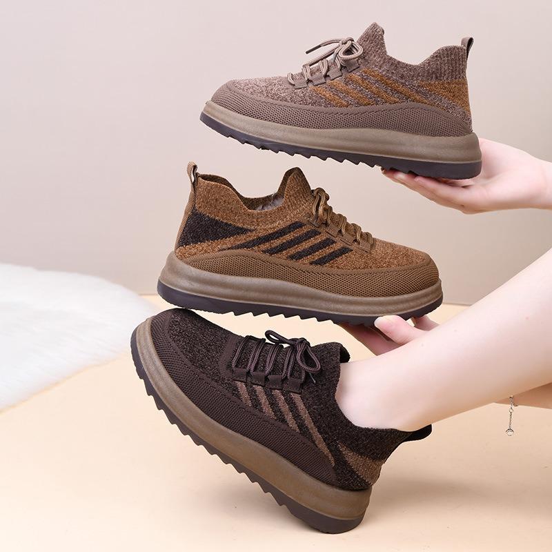 Damenpelz Eine Dicke Sohle Erhöhung Winter Leicht Gepolstert Warm Schneestiefel Rutschfest Tragen Lässige Sneaker Baumwollstiefel