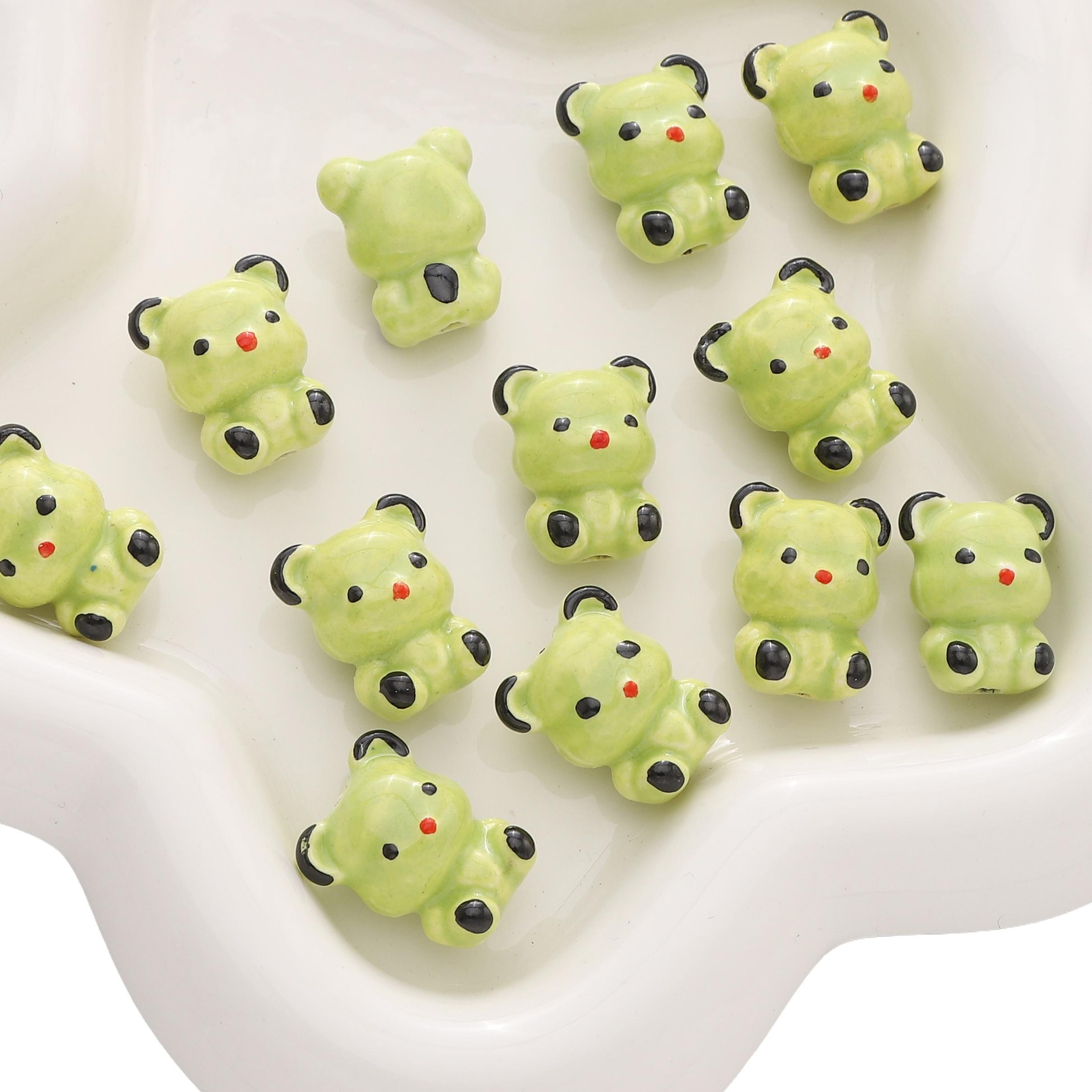 

16x19мм Керамическая бусина ручной росписи в виде медвежонка для изготовления браслетов, ожерелий и ювелирных изделий своими руками 04