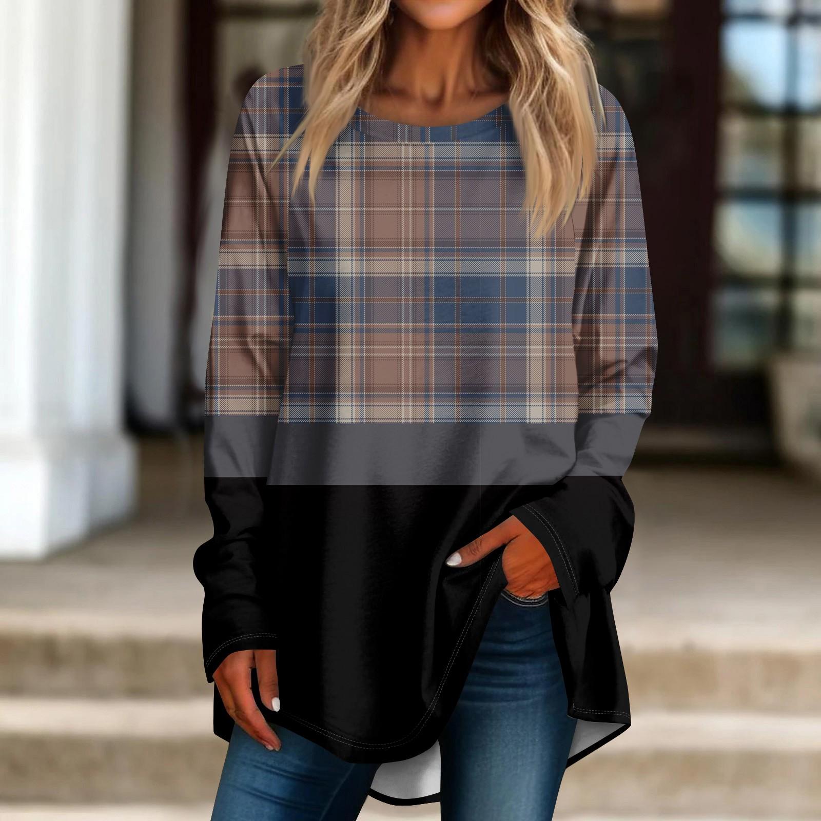 

Женская повседневная футболка больших размеров с длинными рукавами и круглым принтом, верхний пуловер XXL