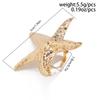 Salircon Trend Exaggerated Big Starfish Ring for Women Men 2026 Cool Punk Metal Adjustable Finger Ring Punk Party Jewelry