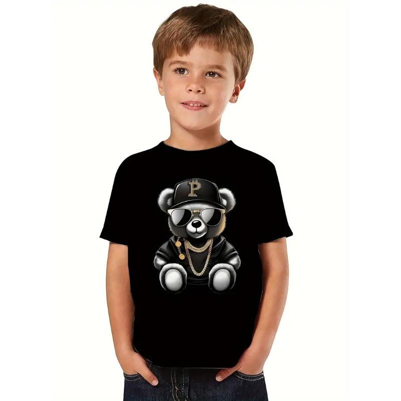 Retro 3d Print Casual Children's Clothing Top Tee Shirt Fashion T Shirt Animal Kids Boy Clothes Anime Short Sleeve