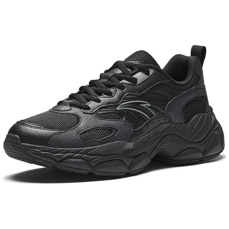 Anta Little Millennium Fabric Comfortable Versatile Non-Slip Wear-Resistant Low-Top Casual Shoes Men sneaker Black 112518812-7