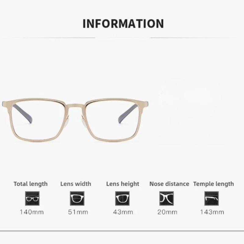 Classic Business Style Photochromic Myopia Glasses Ultra-Lightweight Temples For Men And Women Full-Frame Eyeglasses