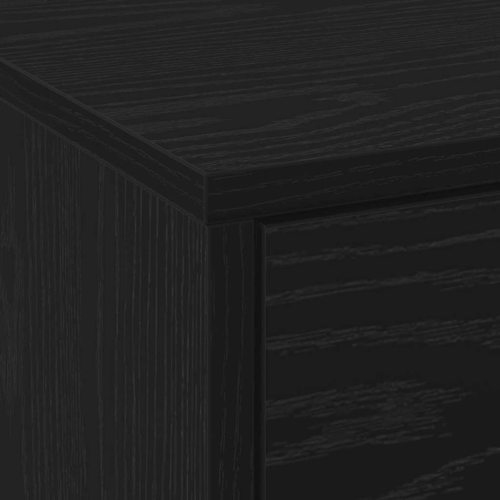 TV Stand with LED Lighting Black Oak 140 x 34 x 40 cm