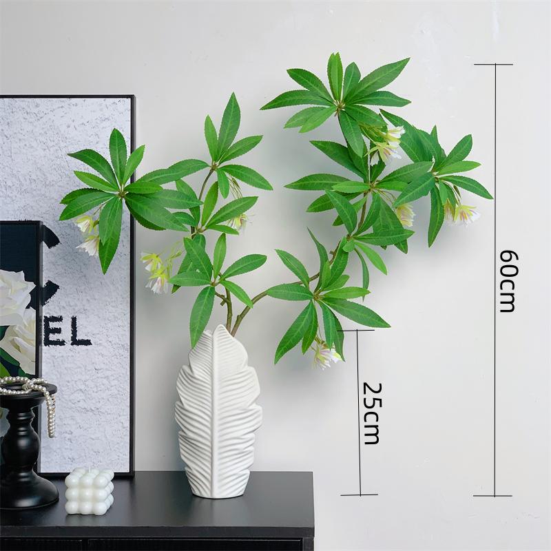Lifelike Artificial Flower Arrangement - Potted Green Plants for Indoor Decoration in Living or Dining Rooms.