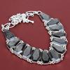Faceted Silver Sheen Obsidian Necklace 925 Sterling Silver Necklace Adjustable Chain Necklace Handmade Jewelry Gemstone Necklace for Gifts