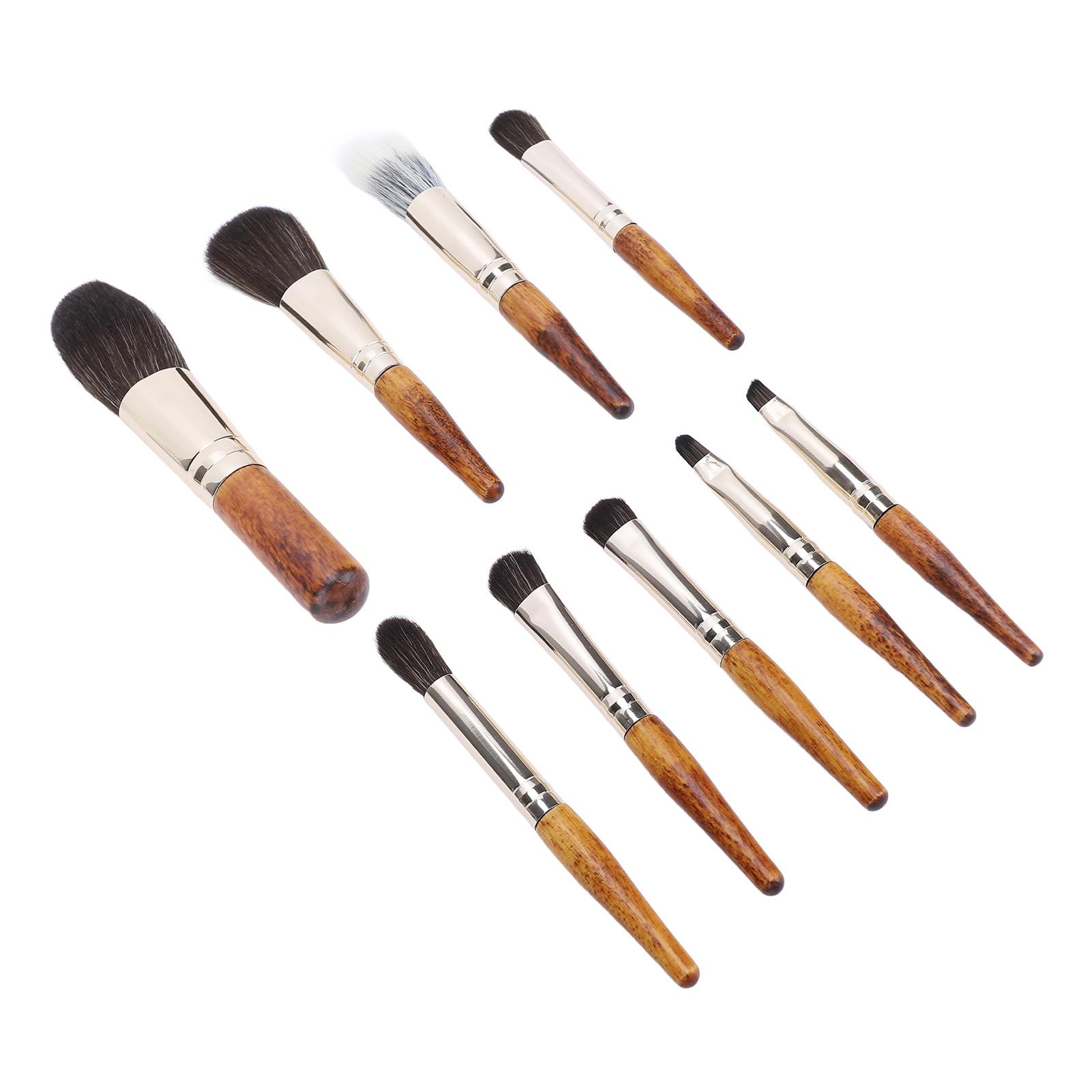 

Набор из 9 кистей для макияжа, портативная пудра, контур, румяна, растушевка, тени для век, подводка для глаз, кисти для бровей