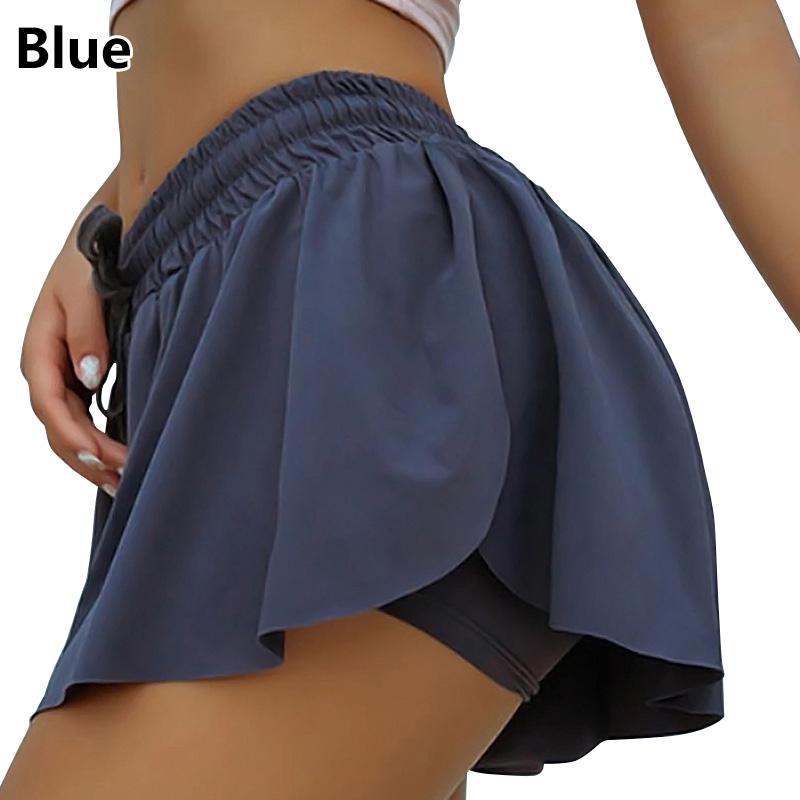 Antiglare Fake Waist Elastic Women Two Piece Shorts Beach Loose Chiffon Summer Casual Yoga
