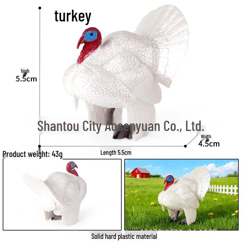 Kids' Farm Animal Toy Set: Rooster, Hen, Chick Figurines