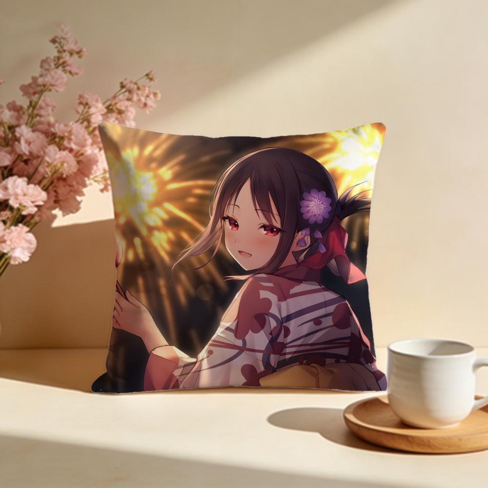 Stylish KKaguyasama Love Is Warable Cushion Cover Stylish Washable Pillow Cover Ideal for Couch Bedroom Car Decoration