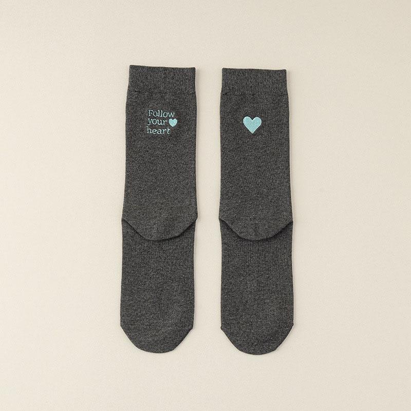 Women Embroidered Socks Heart Letter Cotton Socks Birthday Gift