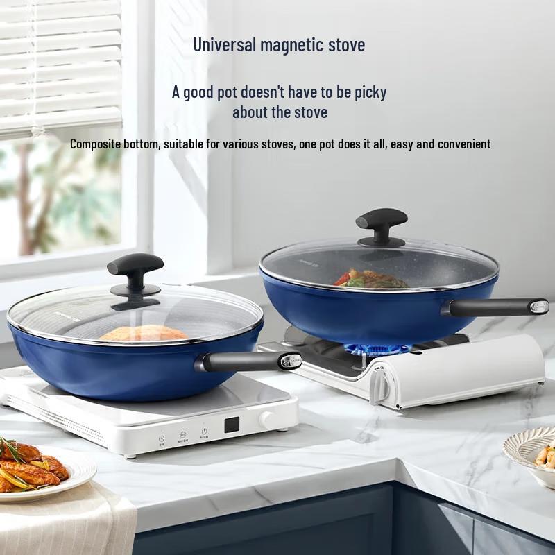 Joyoung Non-stick Wok Frying Pan - Cayenne Blue Series