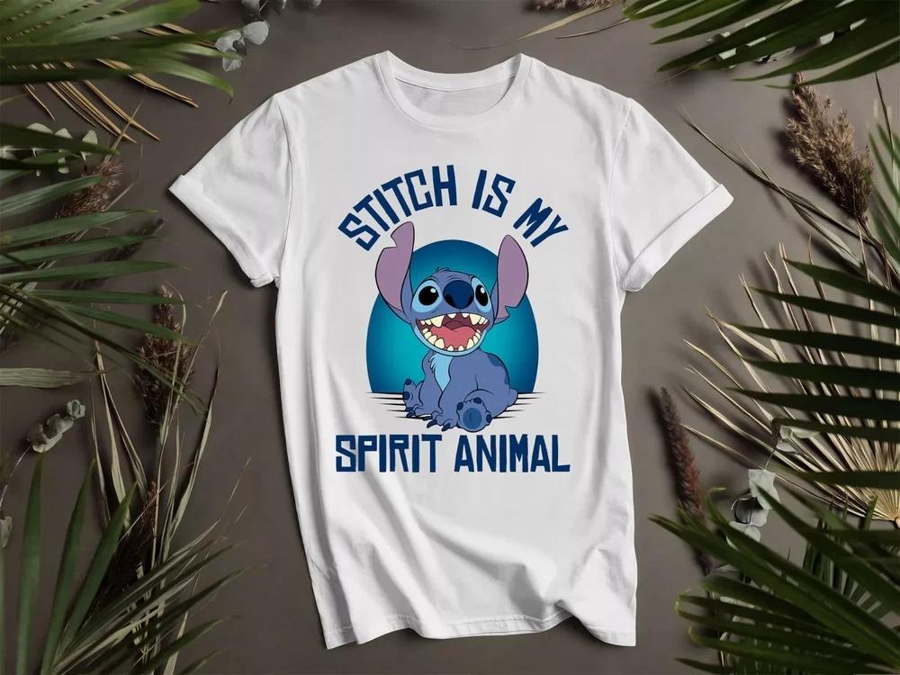 Cute Lilo Stitch Is My Spirit Animal White TShirt S