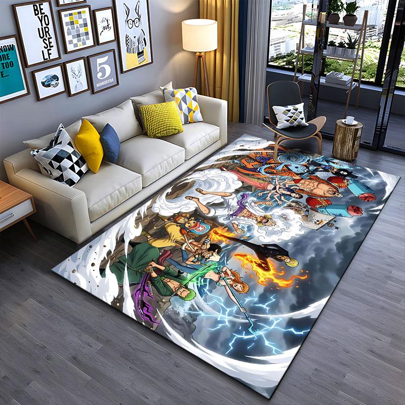 Anime Pirate Crew Adventure Scene suitable as a non-slip mat for the living room or bedroom sofa