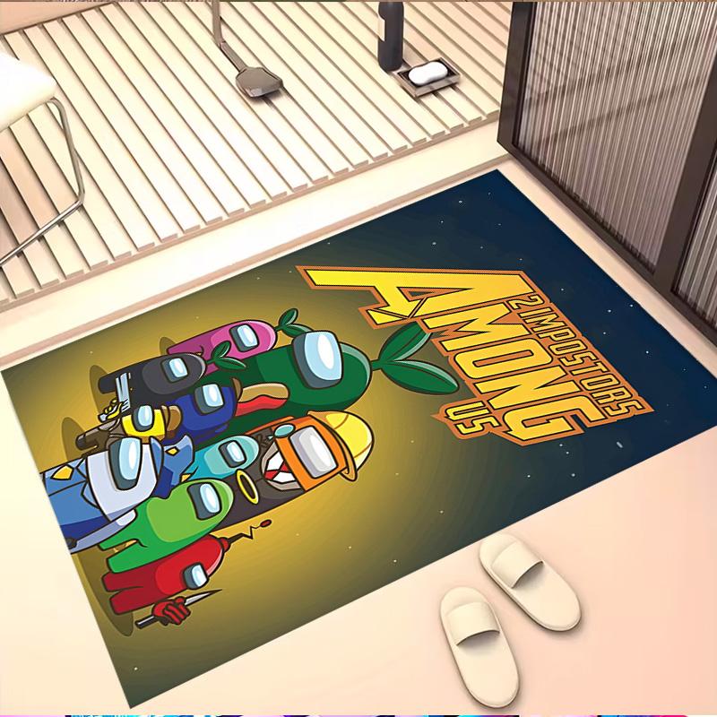 Tapis imprimé Among Us, Tapis de sol lavable, Pour entrée, Dortoir, Buanderie, Bureau, Étude, Décoration intérieure Cadeau d'anniversaire de Noël