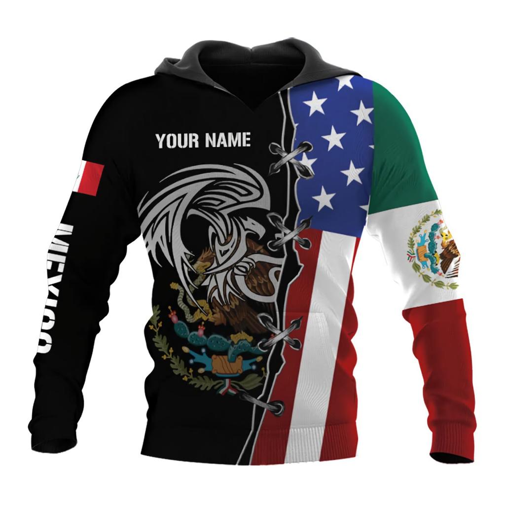 2025 Europe, America, Europe and America men's sweater Mexico logo boys sweater 3D printing autumn and winter hooded sweater