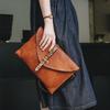 Johnature Handmade Retro Genuine Leather Rivet Clutch Bag High-quality Flip Cover Envelope Bag Shoulder Crossbody Bag