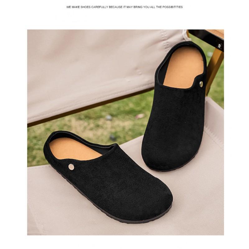 Mens Loafer-Style Slip-On Mule Shoes Casual Office Wear Retro Flat Footwear