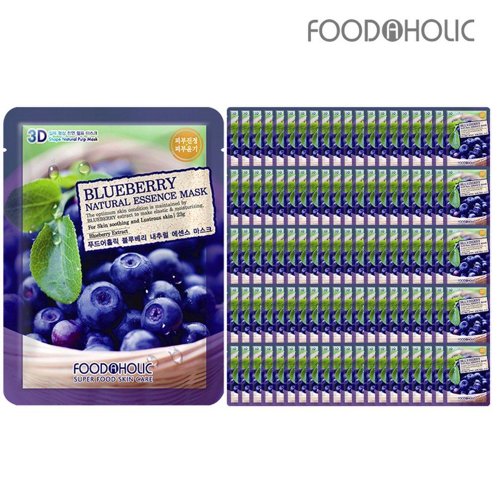 

(100 листов) Маска-набор FoodaHolic3D Blueberry Natural Essence
