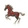 Luxury Zodiac Animal Lapel Pins Classic Metal Badge Pin Rhinestone Horse Brooches  New Year Gifts