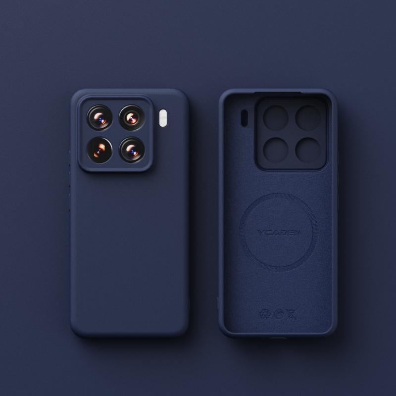 

Для беспроводной зарядки Magsafe Мягкий жидкий силиконовый чехол для телефона для Xiaomi 14 15 Pro 15 Ultra Магнитный тонкий защитный чехол-накладка For Xiaomi 14 темно-синий