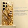 Gold Lion Image Electroplated Glass Phone Case, Suitable for Samsung S26/S25, S24/S23/S22/S21/S20, Etc. Models
