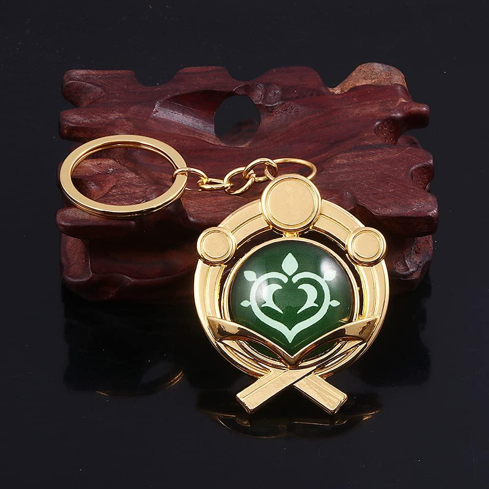 Lightning Grass Elemental Eye of God Keychain Small Pendant for Car Bag Birthday School Festival Anime Lightning Grass [LOMANZI] Pendant, Keys,