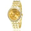 Luxury Geneva Brand Women Gold Stainless Steel Quartz Watch Crystal Casual Wrist Watches Rhinestone Relogio Feminino Reloj Mujer
