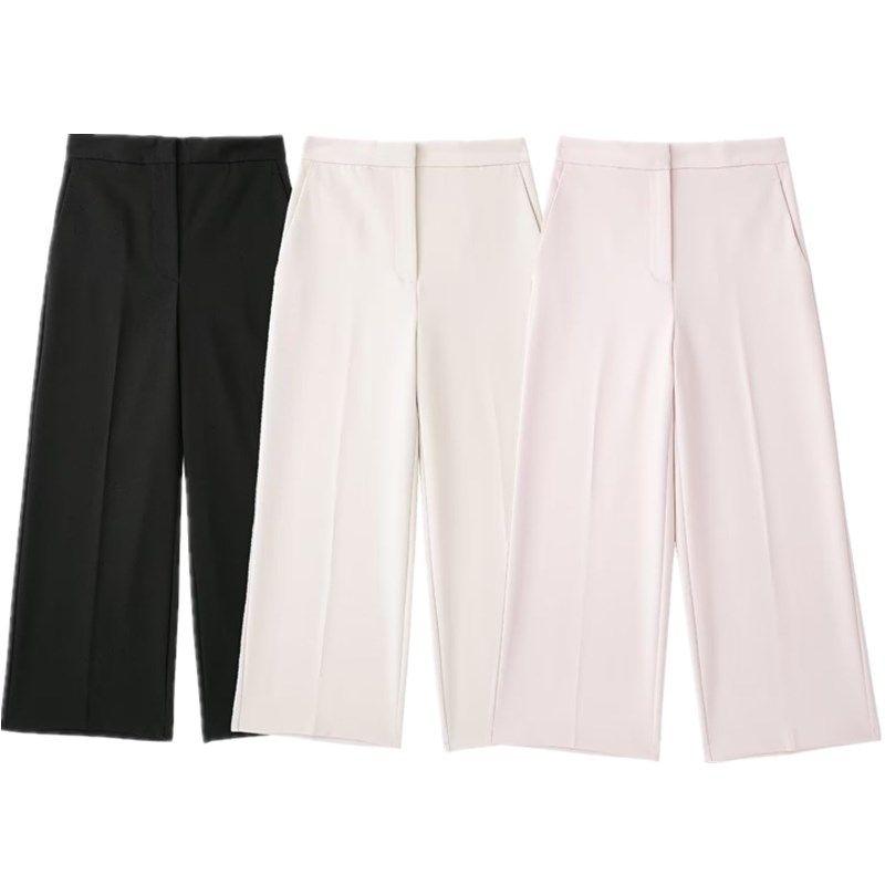 Ur Business Temperament Commuter High Waist Ankle Wide Leg Pants